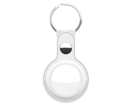 Akcesoria GSM i GPS KeyBudz AirTag Keyring skórzane etui ochronne do AirTag white IEOKBATWH